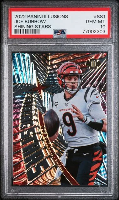 2022 Panini Illusions Joe Burrow Shining Stars #SS1 card image