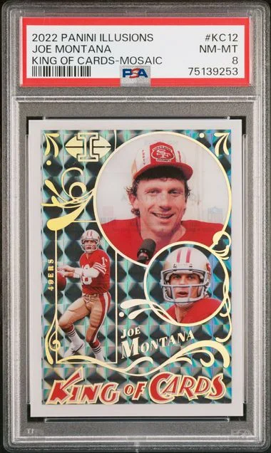 2022 Panini Illusions Joe Montana King Of Cards Mosaic #KC-12 card image