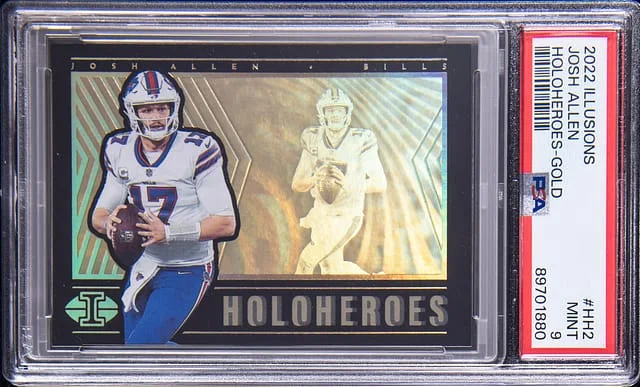 2022 Panini Illusions Josh Allen Holoheroes Gold #HH-2 card image