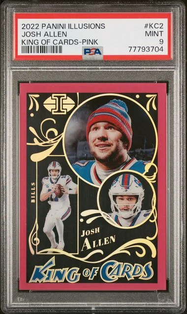 2022 Panini Illusions Josh Allen King Of Cards Pink #KC2 card image