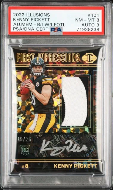2022 Panini Illusions Kenny Pickett Autograph Memorabilia-Black Ice White Ink Fotl #101 card image