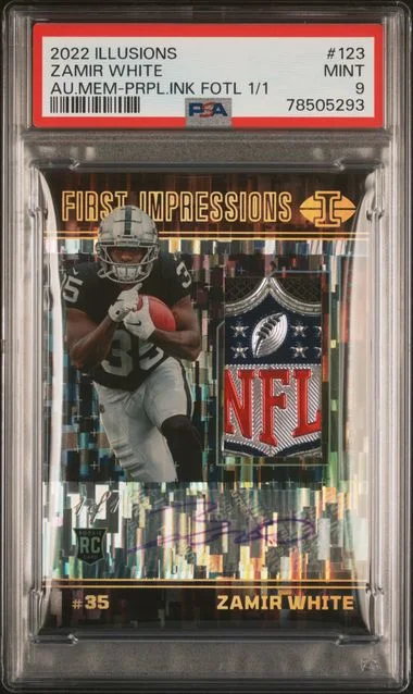2022 Panini Illusions Zamir Autograph Memorabilia Purple Ink FOTL #123 card image