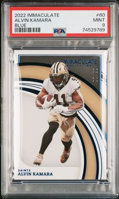 2022 Panini Immaculate Alvin Kamara Blue #60 card image