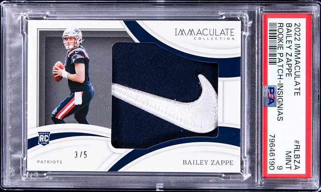 2022 Panini Immaculate Bailey Zappe Patch Insignias #RL-BZA card image