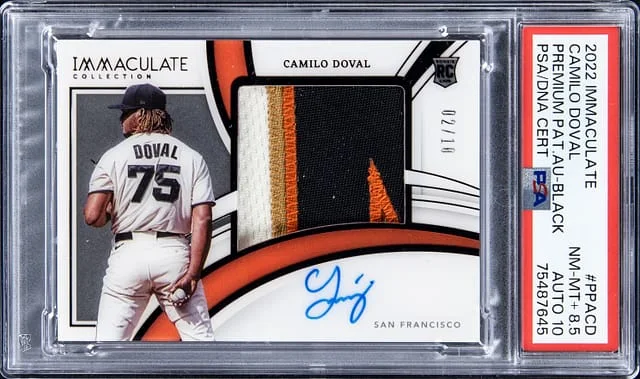 2022 Panini Immaculate Camilo Doval Premium Patch Autograph Black #PPA-CD card image