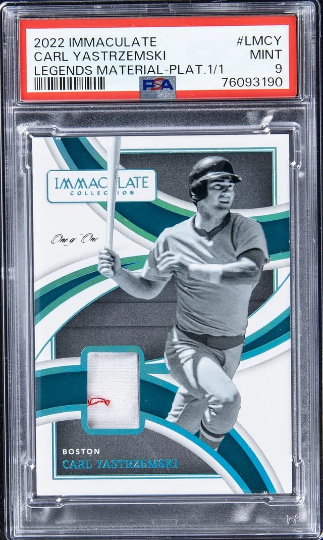 2022 Panini Immaculate Carl Yastrzemski Legends Material Platinum #LMCY card image
