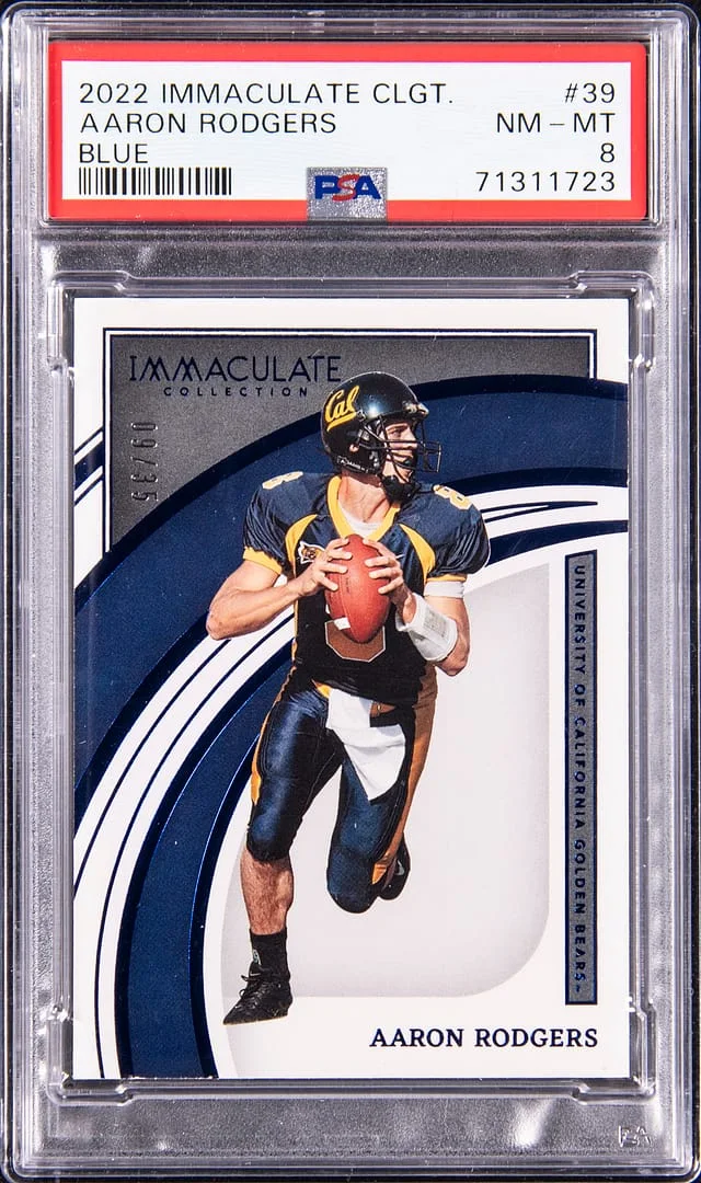2022 Panini Immaculate Collection Aaron Rodgers Collegiate Blue #39 card image
