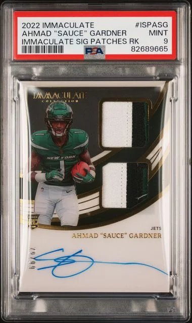 2022 Panini Immaculate Collection Ahmad Sauce Gardner Immaculate Signature Patches #ISPASG card image