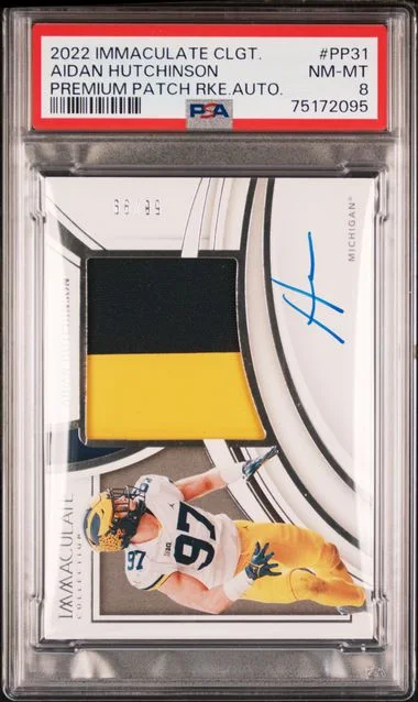 2022 Panini Immaculate Collection Aidan Hutchinson Collegiate Premium Patches Autographs #Pp31 card image