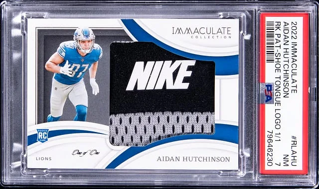 2022 Panini Immaculate Collection Aidan Hutchinson Patch Shoe Tongue Logo #RL-AHU card image