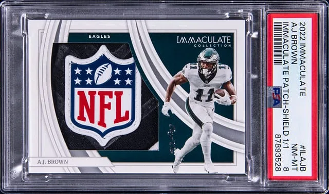 2022 Panini Immaculate Collection A.J. Brown Immaculate Patches NFL Shield #IL-AJB card image