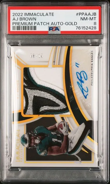 2022 Panini Immaculate Collection A.J. Brown Premium Patch Autographs GOld #PPA-AJB card image