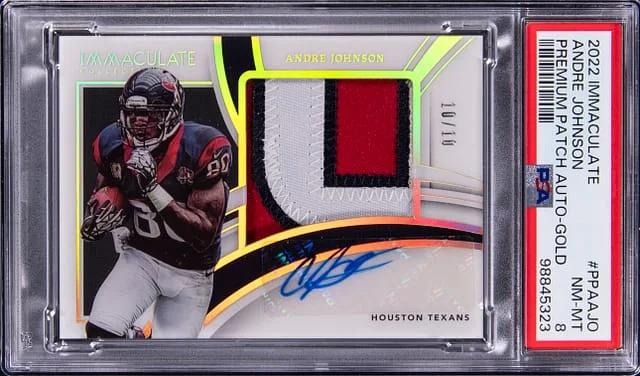 2022 Panini Immaculate Collection Andre Johnson Premium Patch Autograph Gold #PPA-AJO card image
