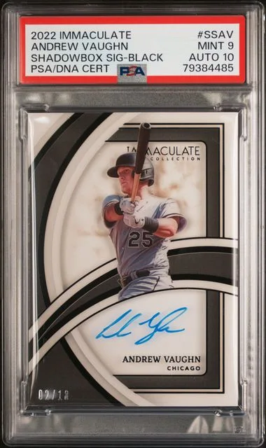 2022 Panini Immaculate Collection Andrew Vaughn Shadowbox Signatures Black #SSAV card image