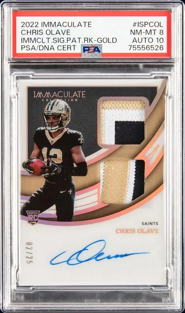 2022 Panini Immaculate Collection Chris Olave Immaculate Signature Patches Gold #LSPCOL card image