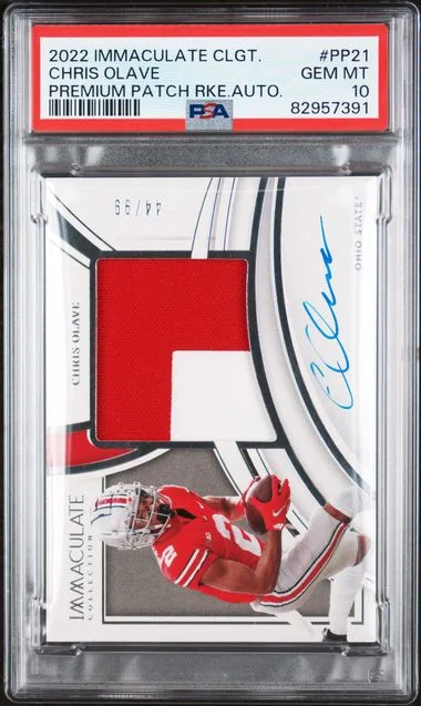 2022 Panini Immaculate Collection Chris Olave Collegiate Premium Patches Autographs #Pp21 card image