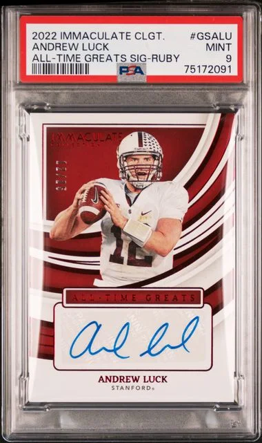 2022 Panini Immaculate Collection Collegiate All-Time Greats Signatures Ruby Gsalu Andrew Luck #no-number card image
