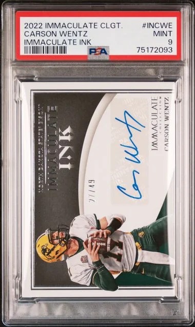2022 Panini Immaculate Collection Collegiate Immaculate Ink Incwe Carson Wentz #no-number card image