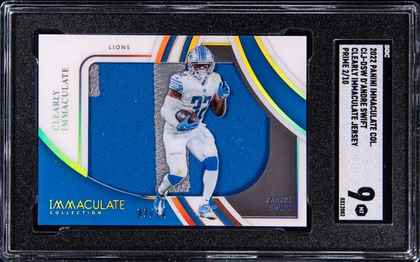 2022 Panini Immaculate Collection D'Andre Swift Clearly Immaculate Jersey Prime #CIJ-DSW card image