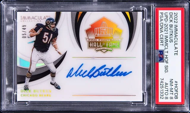 2022 Panini Immaculate Collection Dick Butkus Update 2021 Immaculate Hof Signatures #HOFDB card image