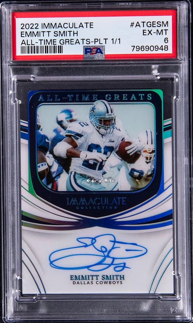 2022 Panini Immaculate Collection Emmitt Smith All-Time Greats Platinum #ATG-ESM card image