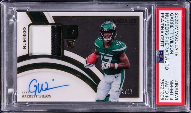 2022 Panini Immaculate Collection Garrett Wilson (#45277) Immaculate Numbers Patch Autographs #INAGWI card image