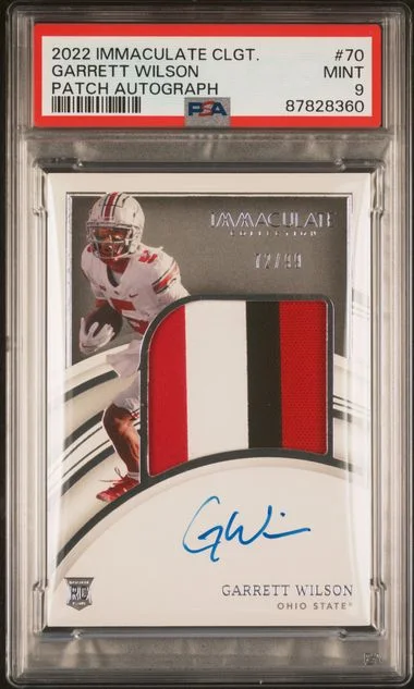 2022 Panini Immaculate Collection Garrett Wilson Collegiate Patch Autograph #70 card image