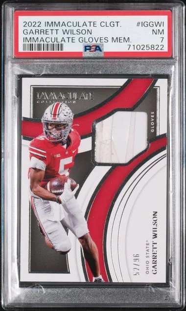 2022 Panini Immaculate Collection Garrett Wilson Collegiate Immaculate Gloves Memorabilia #IGGWI card image