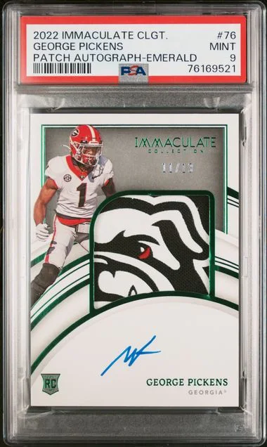 2022 Panini Immaculate Collection George Pickens Collegiate Patch Autograph-Emerald #76 card image