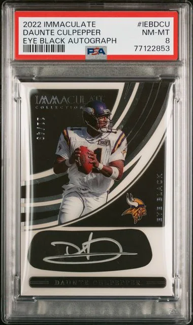 2022 Panini Immaculate Collection Immaculate Eye Black Autographs Iebdcu Daunte Culpepper #no-number card image