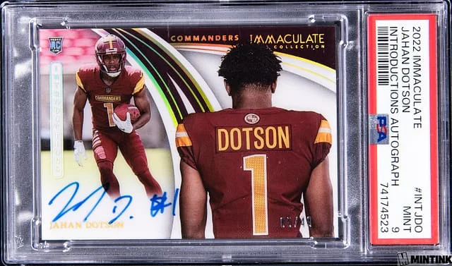 2022 Panini Immaculate Collection Jahan Dotson Immaculate Introductions Autographs #INTJDO card image