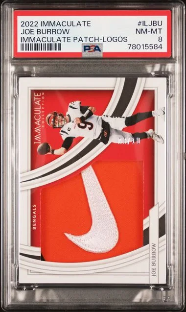 2022 Panini Immaculate Collection Joe Burrow Nike Immaculate Patches Logos #ILJBU card image