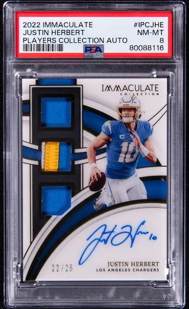 2022 Panini Immaculate Collection Justin Herbert Players Collection Autographs #IPCJHE card image