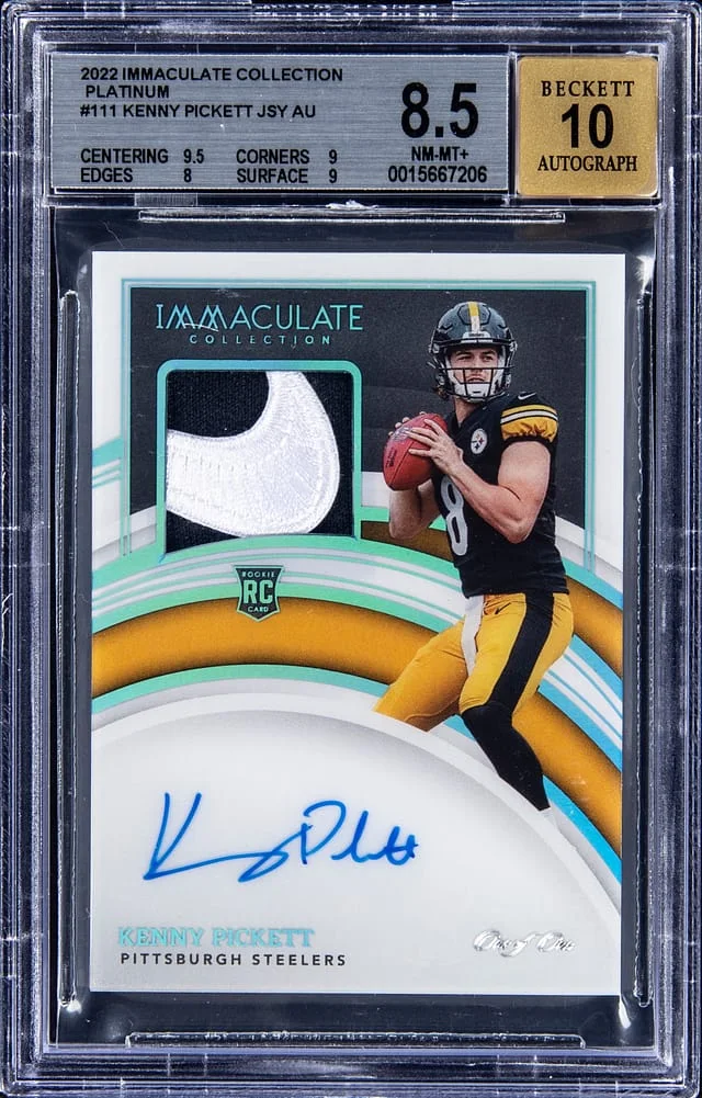 2022 Panini Immaculate Collection Kenny Pickett Patch Autograph #111 card image