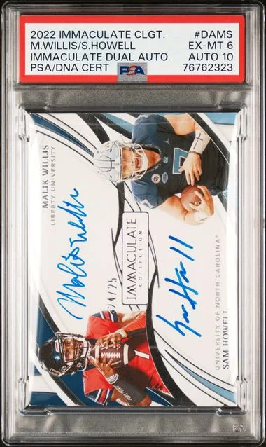2022 Panini Immaculate Collection Malik Willis/Sam Howell Collegiate Immaculate Dual Autographs #DAMS card image