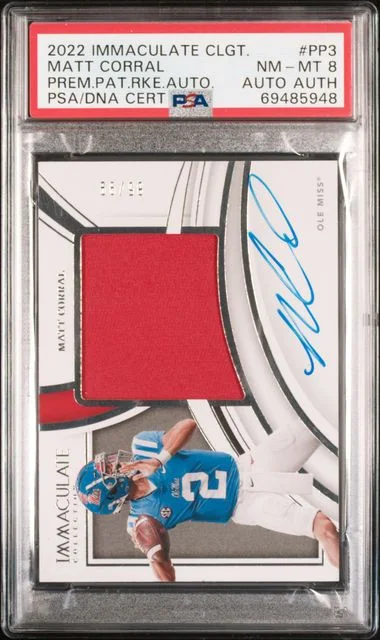 2022 Panini Immaculate Collection Matt Corral Collegiate Premium Patches Autographs #PP3 card image