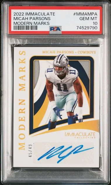 2022 Panini Immaculate Collection Modern Marks Mmampa Micah Parsons #no-number card image