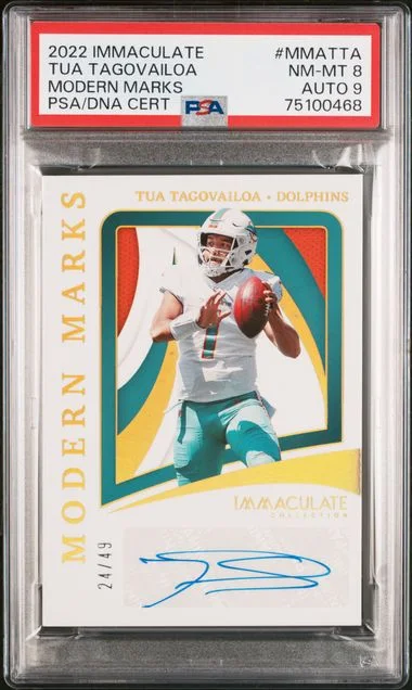 2022 Panini Immaculate Collection Modern Marks Mmatta Tua Tagovailoa #no-number card image
