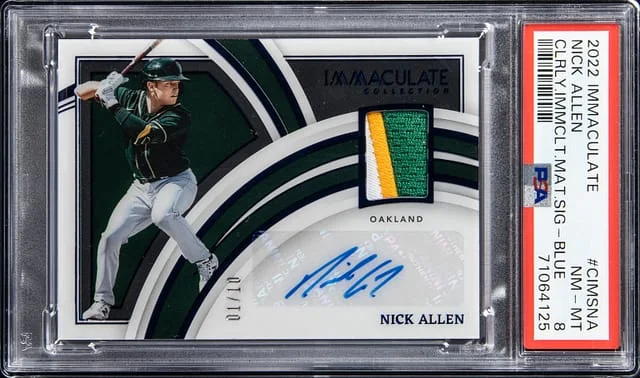2022 Panini Immaculate Collection Nick Allen Clearly Materials Blue #CIMSNA card image