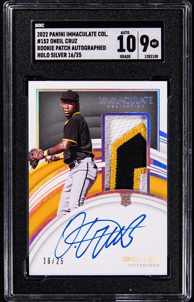 2022 Panini Immaculate Collection O'Neal Cruz Patch Autographed Holo Silver #152 card image