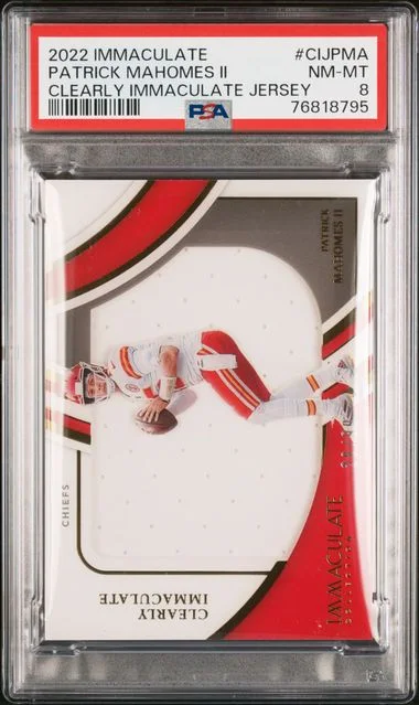 2022 Panini Immaculate Collection Patrick Mahomes II Clearly Immaculate Jerseys #CIJ-PMA card image