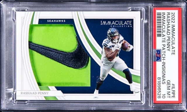 2022 Panini Immaculate Collection Rashaad Penny Nike Patch Insignia #IL-RPE card image