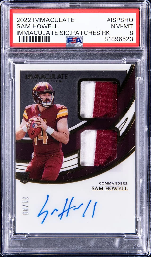 2022 Panini Immaculate Collection Sam Howell Signature Patch #ISP-SHO card image