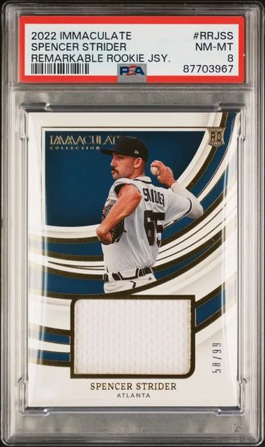 2022 Panini Immaculate Collection Spencer Strider Remarkable Jerseys #RRJSS card image