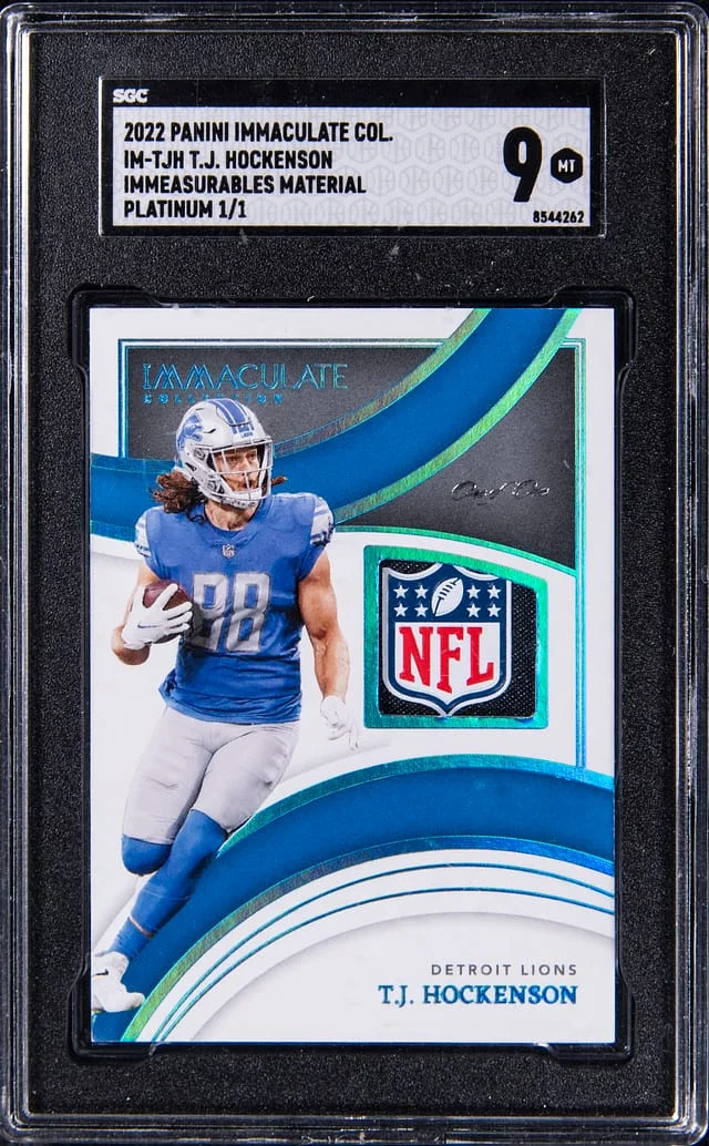 2022 Panini Immaculate Collection T.J. Hockenson Immeasurable Materials Platinum #IM-TJH card image