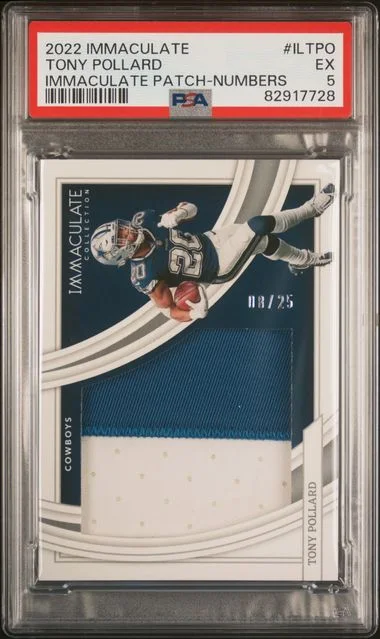 2022 Panini Immaculate Collection Tony Pollard Immaculate Patches Numbers #ILTPO card image