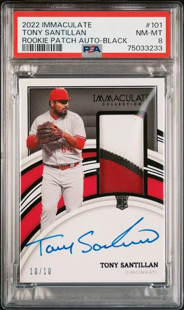 2022 Panini Immaculate Collection Tony Santillan Patch Autograph (RPA) Black #101 card image