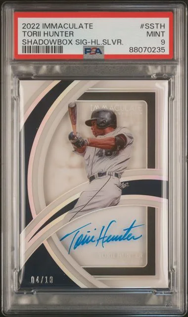 2022 Panini Immaculate Collection Torii Hunter Shadowbox Signatures Holo Silver #SSTH card image