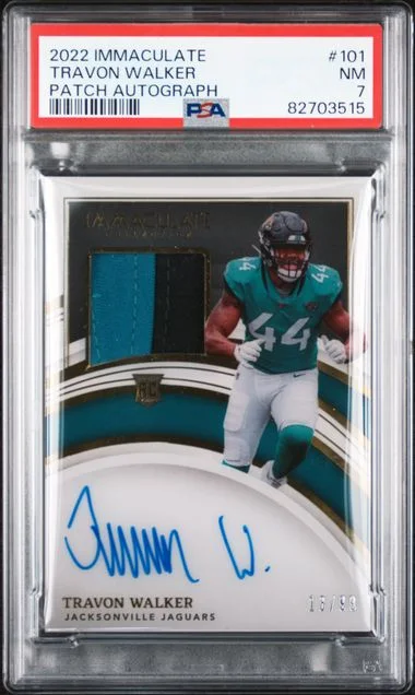 2022 Panini Immaculate Collection Travon Walker Patch Autograph #101 card image