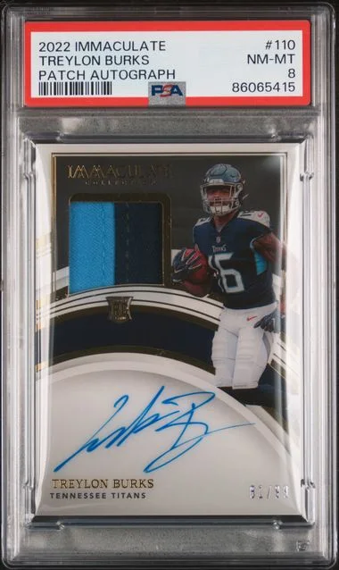 2022 Panini Immaculate Collection Treylon Burks Patch Autograph #110 card image